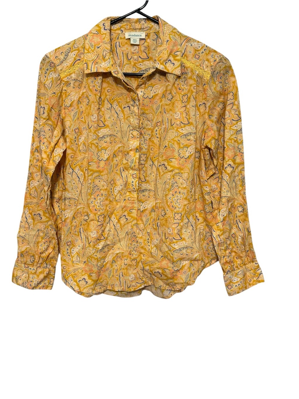 Sundance Yellow Paisley Button-Down Women's Shirt